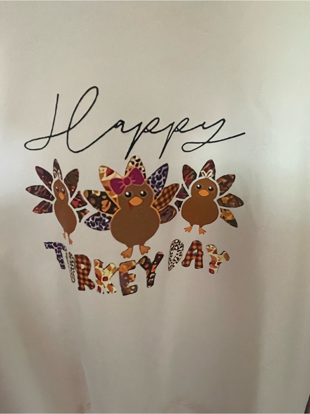 Cream 'Happy Turkey Day' Graphic Crewneck Sweater - Picture 2 of 4